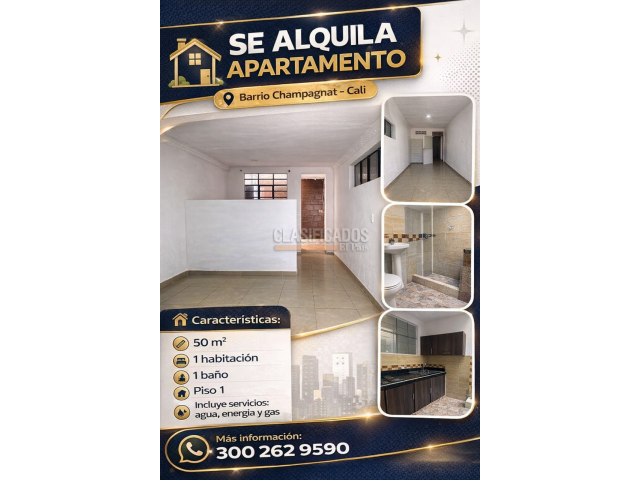 Apartaestudios, Alquiler en Champagñat