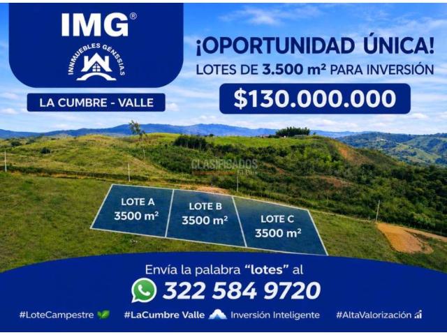Lotes, Venta en La Cumbre