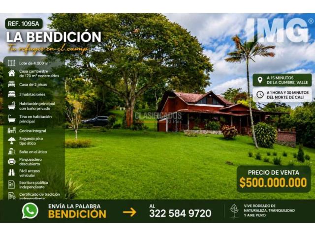 Fincas y Casas Campestres, Venta en La Cumbre