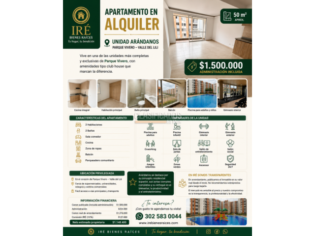 Apartamentos, Alquiler en Valle del Lili