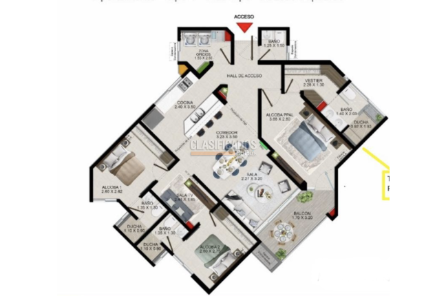 Apartamentos, Venta, Pance - $810.000.000