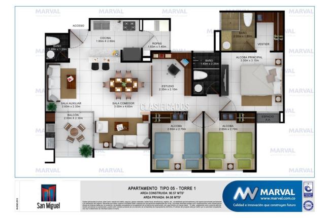Apartamentos, Venta, Centro Ccial Ciudad de Cali - $390.000.000
