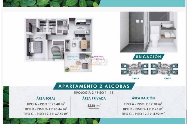 Apartamentos, Venta, Dos Quebradas - $385.000.000