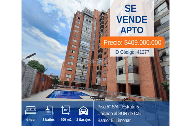 Apartamentos, Venta, El Limonar - $409.000.000