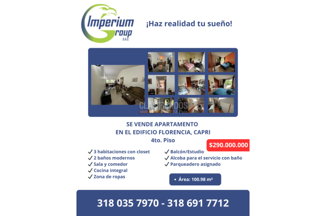 Apartamentos, Venta, Capri - $310.000.000