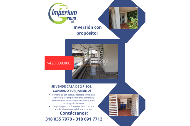 Casas, Venta, Jamundí - $420.000.000