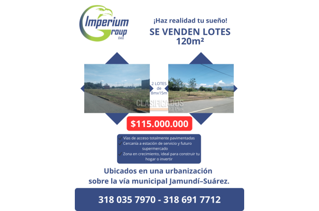 Lotes, Venta en Jamundí