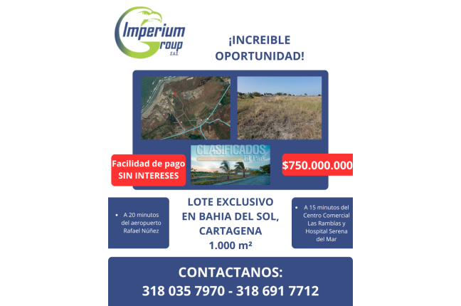 Lotes, Venta, Cartagena - $750.000.000