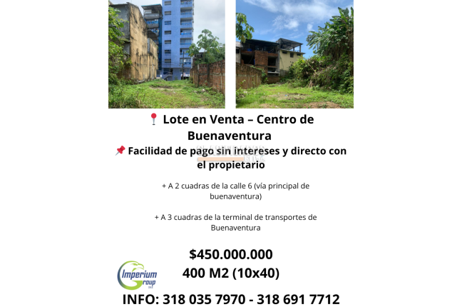 Lotes, Venta, Buenaventura - $450.000.000