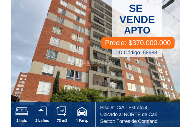 Apartamentos, Venta en Torres de Comfandi