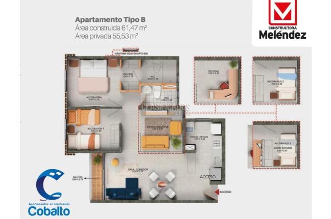 Apartamentos, Venta, Ciudad Melendez - $240.000.000