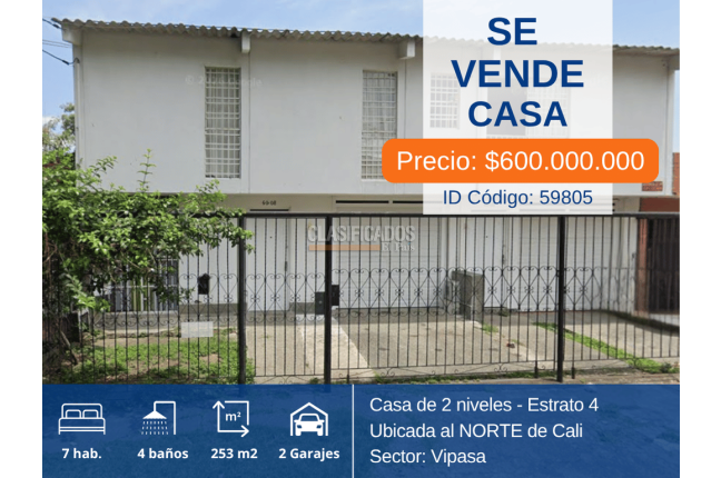 Casas, Venta, Vipasa - $600.000.000