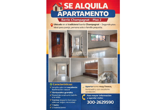 Apartaestudios, Alquiler en Champagñat