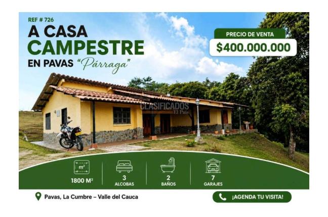 Fincas y Casas Campestres, Venta en La Cumbre