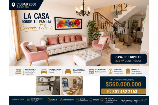 Casas, Venta en Ciudad 2.000