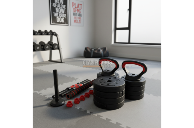 Kit Pesas Mancuerna 20kg Set Convertible - Mercancías Diversas