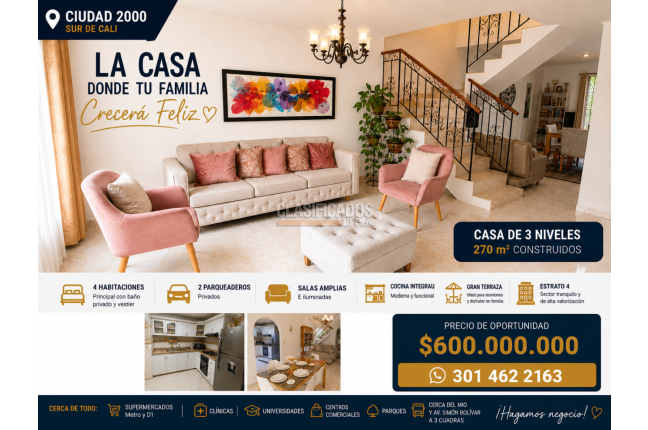 Casas, Venta en Ciudad 2.000