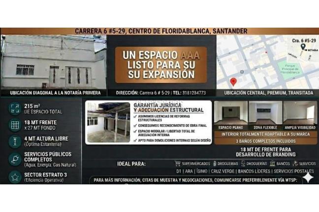 Locales y Bodegas, Alquiler, Floridablanca - $15.000.000