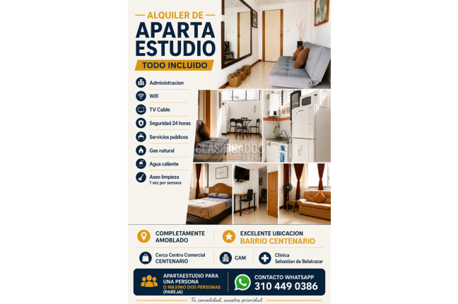Apartaestudios, Alquiler en Centenario