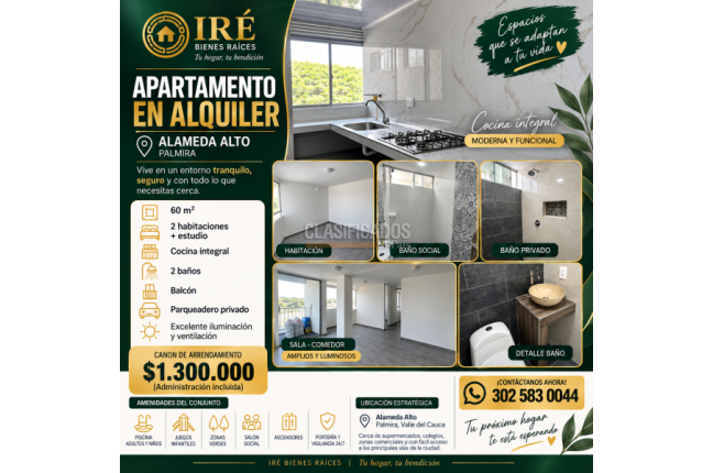 Apartamentos, Alquiler, Palmira - $1.300.000