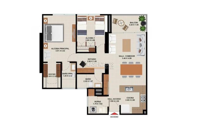 Apartamentos, Alquiler, Cuarto de Legua - $3.100.000