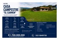 Fincas y Casas Campestres, Venta, La Cumbre - $1.700.000.000